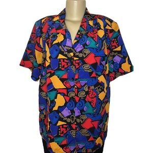 Vintage Hill Archer Colorful Abstract Blouse